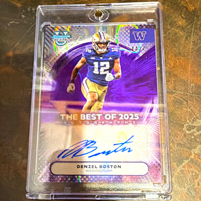 Bowman 2025 Univ Best Football Denzel Boston Auto BOA-DBO Washington 44/75