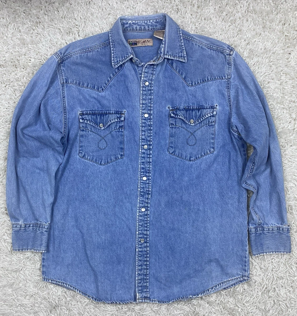 Big Mac Denim Casual Button-Down Shirts for Men for sale | eBay