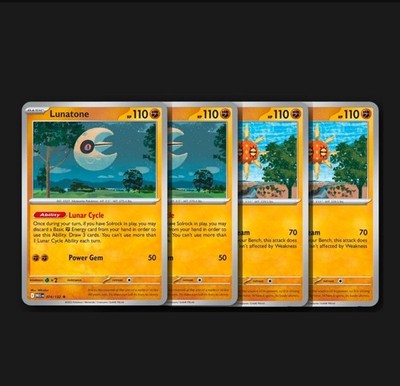 Solrock 075/132 & Lunatone 074/132 x4 Card Playset - Mega Evolution MEG Pokemon
