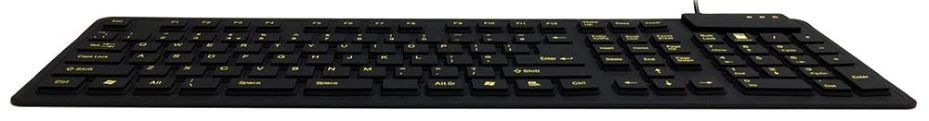 ACCURATUS - Papan Kekunci Fleksibel Tertutup IP54 USB & PS/2, Hitam - Image 4 of 4