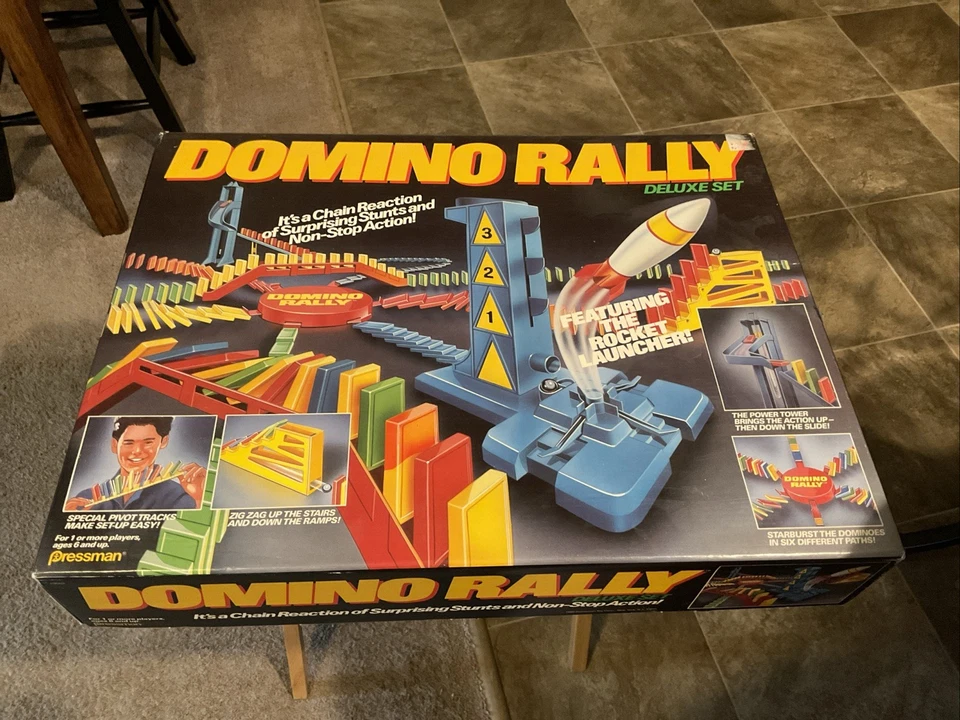 1989 Pressman Domino Rally Deluxe Set 100% Complete w/Rocket Launcher EUC - Image 2 of 3
