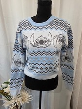 Disney Stitch Youth Fair Isle Knit Pullover Sweater XL Crew Neck Metallic