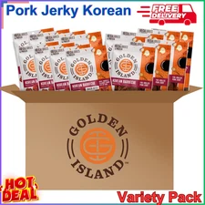 Golden Island Pork Jerky Korean Barbecue Variety Pack, Protein Rich, Gluten-Free