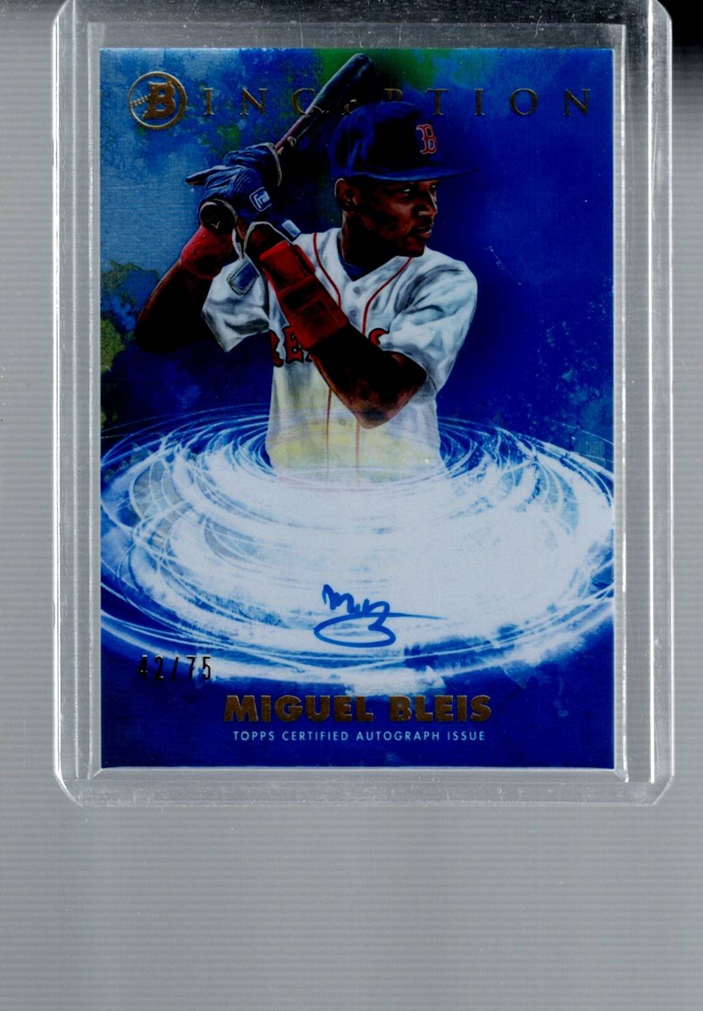 2021 Bowman Inception #PPA-MB Miguel Bleis Primordial Autographs Blue Foil #/75