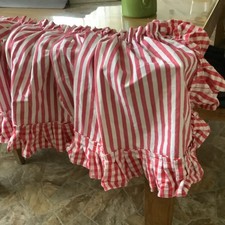 Küchengardine mit Bordüre Landhausstil  Kariert L 2 M Br.45 CM Baumwolle 