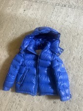 Moncler Maya Hooded Puffer Jacket In Blue / Kids Boys Size 5 112cm