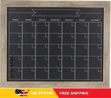 DesignOvation Beatrice Framed Magnetic Chalkboard Monthly Calendar, 23x29,