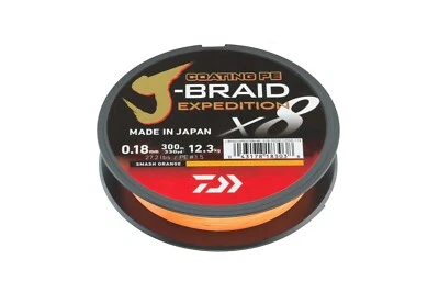 Daiwa J-Braid Expedition X8 Wunschlänge smash orange je 50m (0,10 €/M)