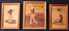 lot 3) Creative Woods Hudson River Inlay Marquetry Golf Wall Art by Jeff Nelson 