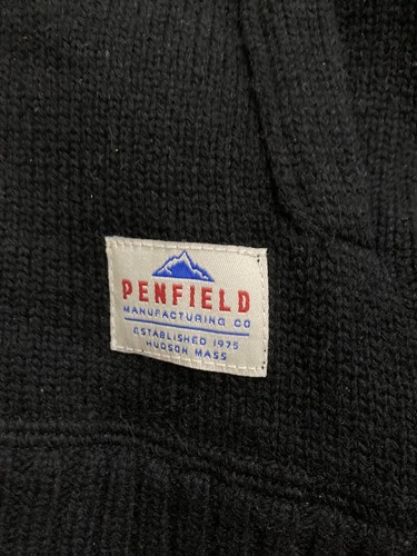 Penfield Mens Lambs wool Black Outdoor Sportsman Winter Sweater Cardigan Size M - Picture 5 of 11