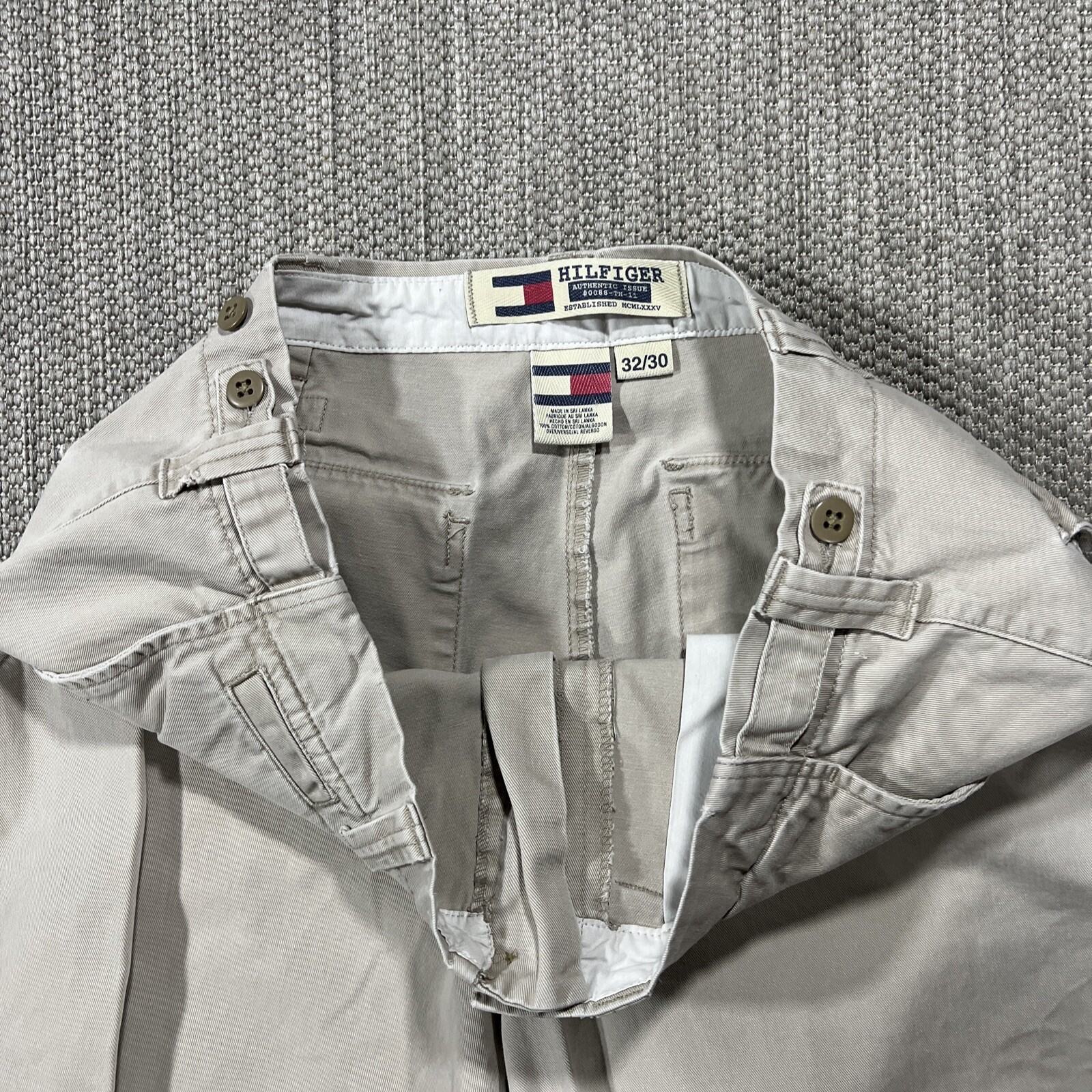 Tommy Hilfiger Pants Men 32X30 Rare VTG Y2K 1990's Military Style Trouser Chino image 7