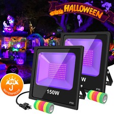 2 Pack 150W LED UV Black Light Night Club Party Stage Floodlight Xmas Decoration