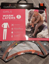 New Girls Cuddl Duds Warm Layer Set Comfort Stretch Poly Unicorn Gray XS -4401