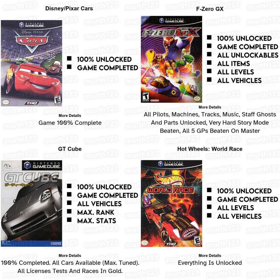 Mario Kart f zero gx Need For Speed All Cars 100% Gamecube Memory Card Racing - Image 4 of 4