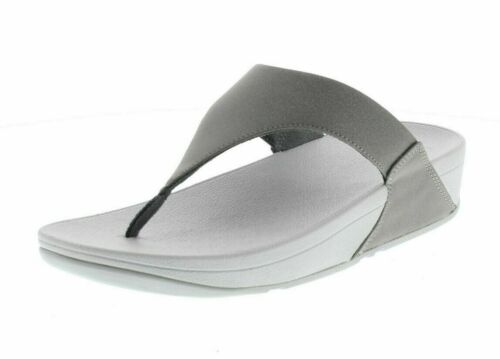 FITFLOP LULU SHIMMER PEWTER GREY SIZE 3 5 6.5 TONING FLIP FLOPS SANDALS BNWB - Picture 1 of 7