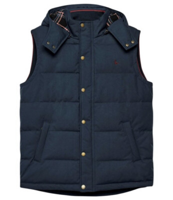 Jack Wills Harpenden Navy Hooded Gilet Mens Navy Size XS #REF65 UK