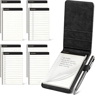 WEMATE 10 Pieces Small Notepad Holder Set Pocket Notebook - See Description !