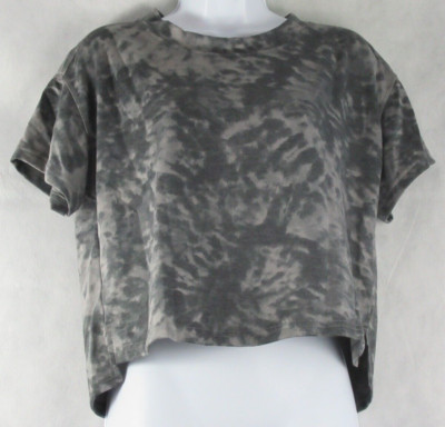 Jenni Women's Soft Short Sleeve Lounge Pajama Top T-Shirt, Gray Tie Dye, XS