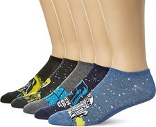 STAR WARS Men's 5 Pack No Show Socks 10-13, Classic Assorted Logo