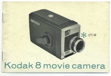 Kodak 8 Movie Camera f/1.9 Instruction Manual Original 1961