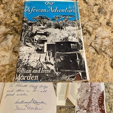 Our African Adventure Signed William & Irene Morden 1st Ed Safari Big Game & Map