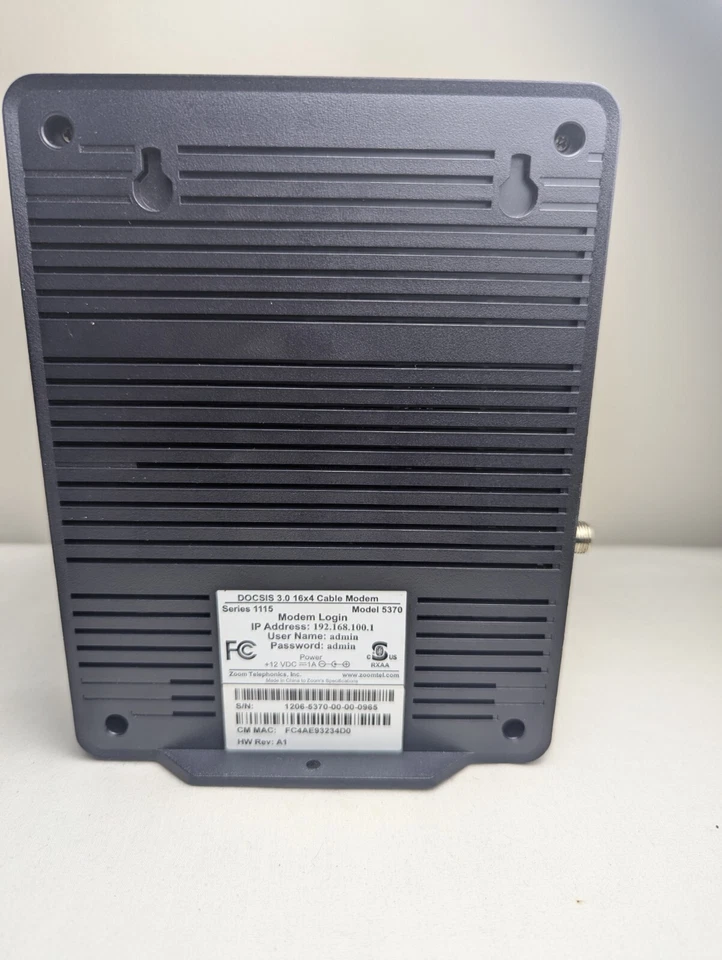 Zoom Cable Modem Model 5370: 684 Mbps* 16x4 DOCSIS 3.0 - Image 3 of 4