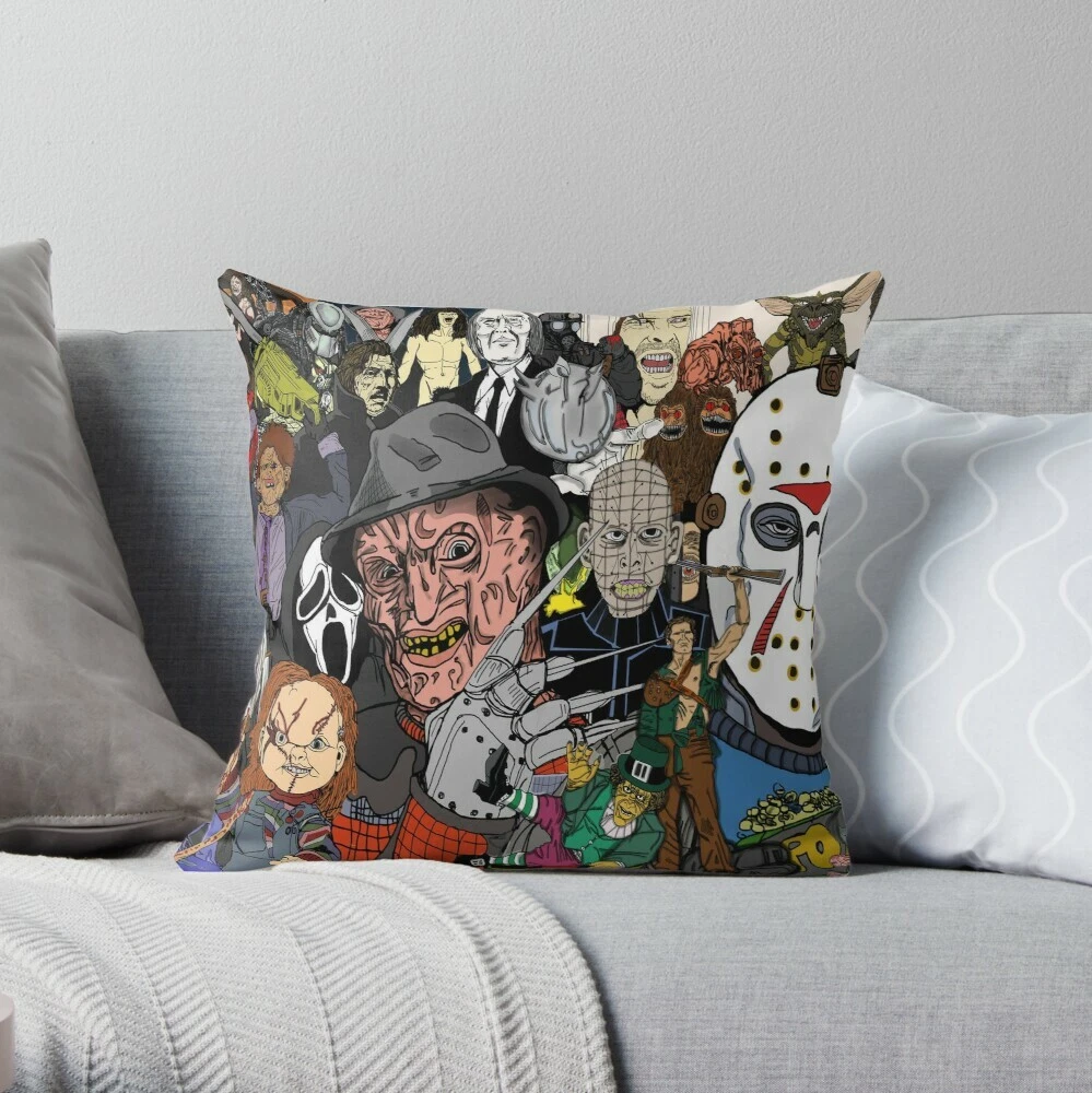 Horror Movies Collage Pillow Case Horror Movies Pillow Cover