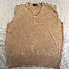 Vintage Sportswear Sears Tan Sweater Vest X-Large Made in USA Golf
