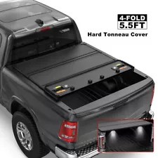 5.5FT 4-Fold Hard Solid Truck Bed Tonneau Cover For 2007-2025 Toyota Tundra