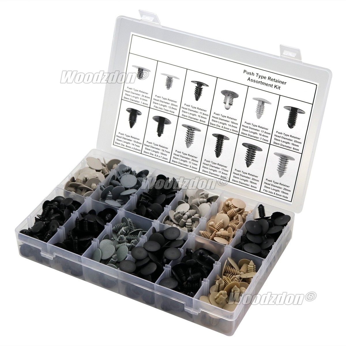 120 Automotive Clips Auto Body Shield Fastener Push Type Retainer