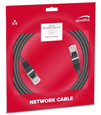 Speedlink 5m Netzwerk-Kabel Cat 5e STP RJ45 Gigabit Patchkabel LAN DSL Ethernet
