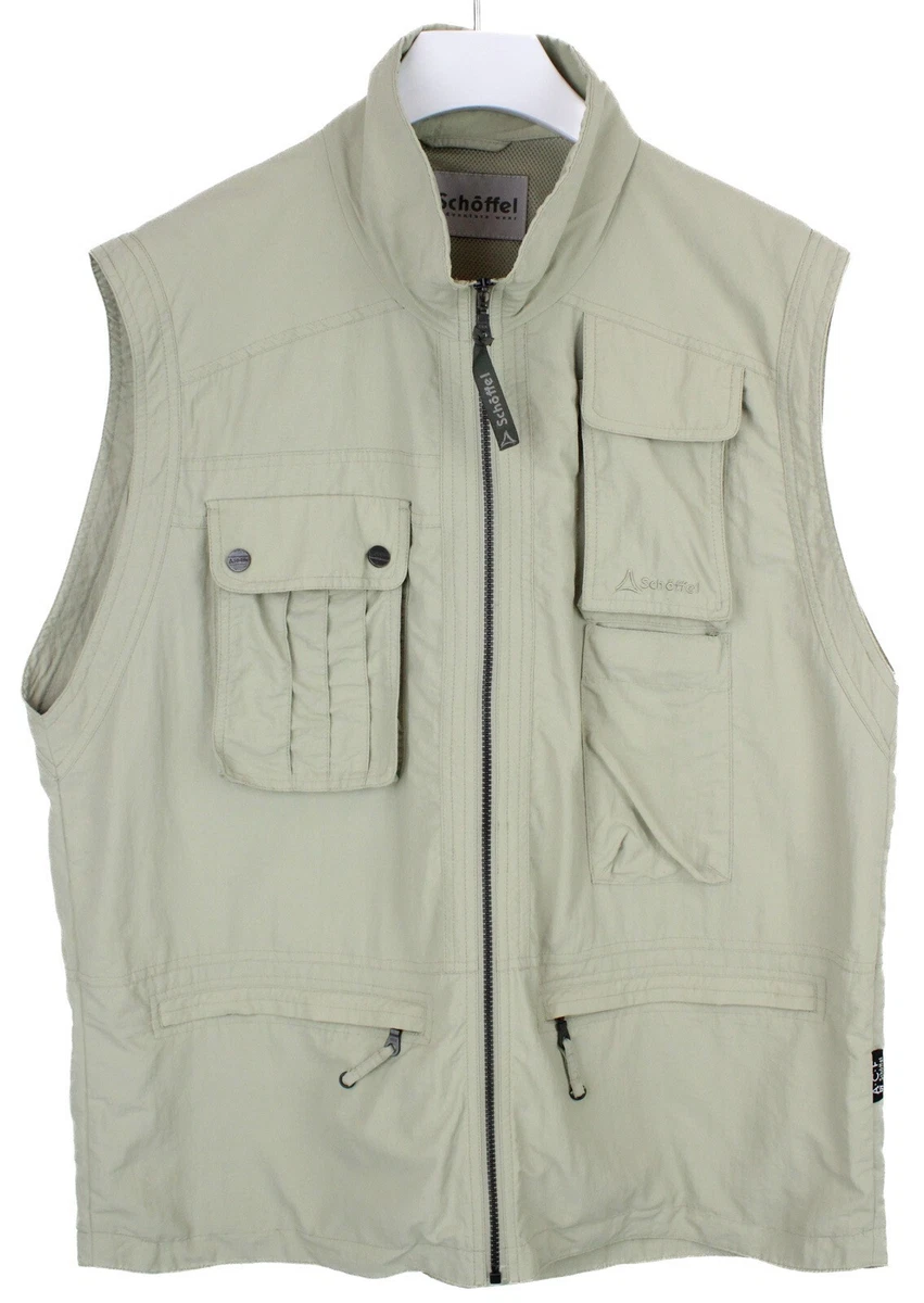 SCHOFFEL ACF Wesley Waistcoat Menu0026#039;s UK 48 Full Zip Patch Pockets Grey  Vest | eBay