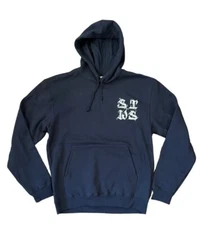 Streetwise Gear "Brush Work" Men’s Navy Blue Hoodie Pullover Sweatshirt