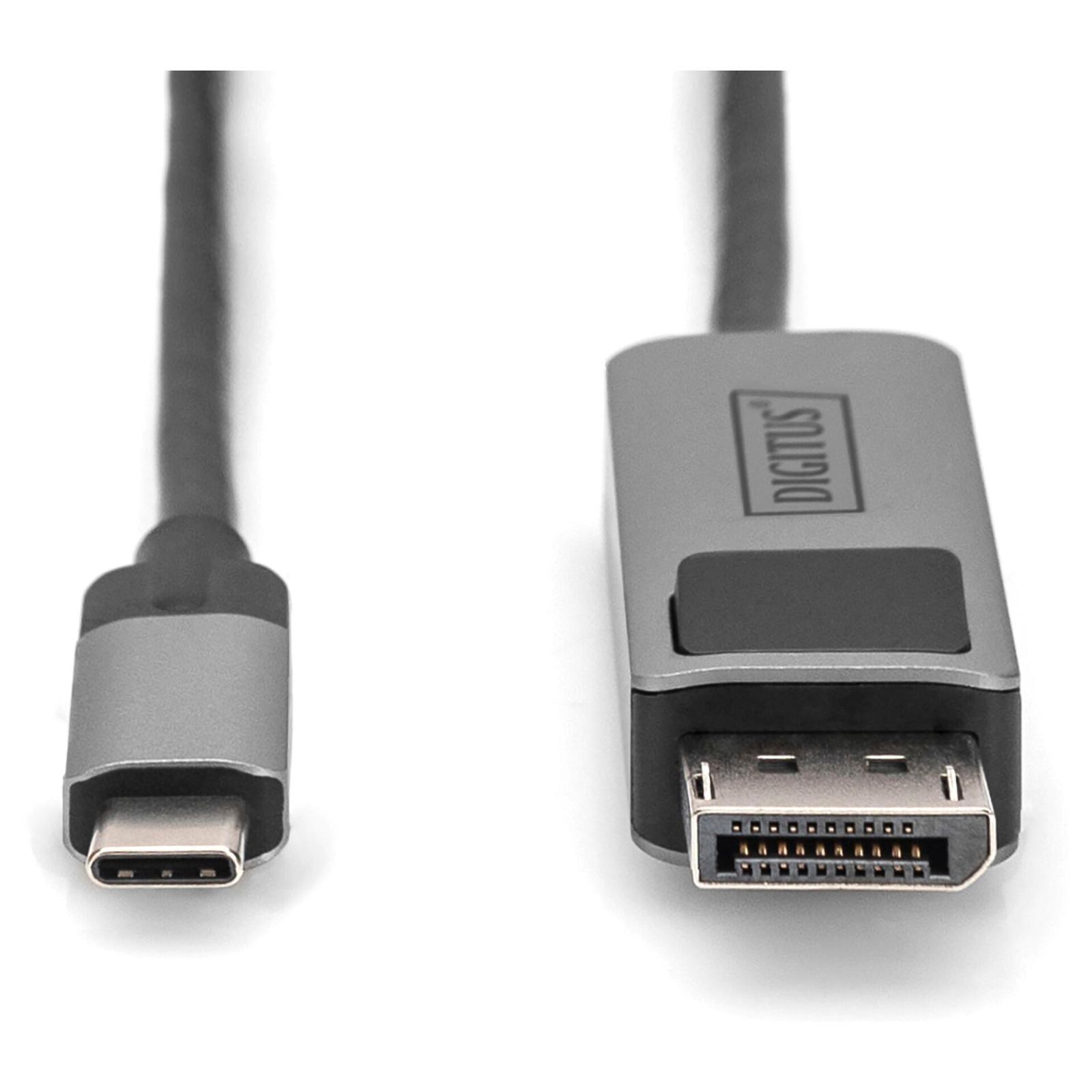 Thumbnail - Digitus Usb Typ C / Displayport Bidirektional Alu, Schwarz 2m