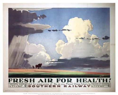 Vintage Fresh Air for Health Southern Railway Travel Poster Art A1/A2/A3/A4