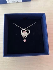 Unused Swarovski Hello kitty collaboration Kawaii Brass Heart Necklace Sanrio