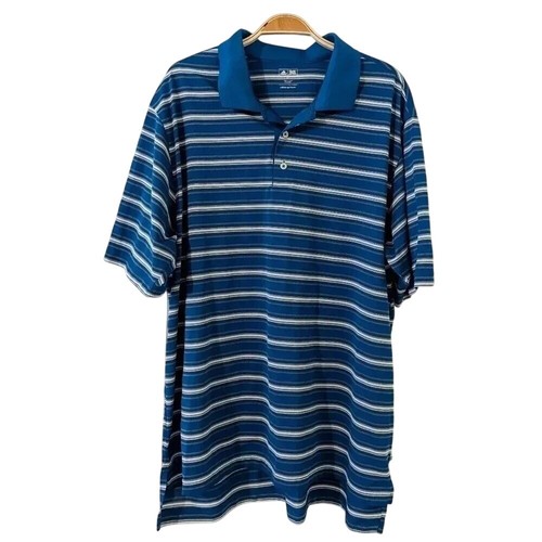 Adidas Mens Blue White Short Sleeve Golf Polo Shirt Size XL NWOT - Picture 1 of 5