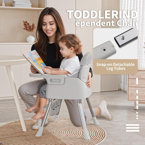 Portable Baby Highchair for Months Infants and Toddlers with 5 Point Harness Con - 第 5/12 張圖片