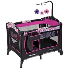 Baby Trend Nursery Center Playard Floral Garden Removable Bassinet 3 Toys
