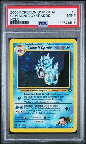 2000 POKEMON GYM CHALLENGE HOLO #5 GIOVANNI'S GYARADOS PSA 9