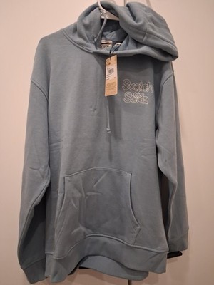 Scotch & Soda Men's L Blue Pullover Hoodi Embroidered Pockets Other Sizes Avail.