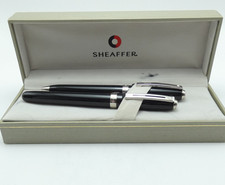 RARE Sheaffer Prelude 373 Black Laque Fountain Pen Set , Medium Nib, Box *MINT*