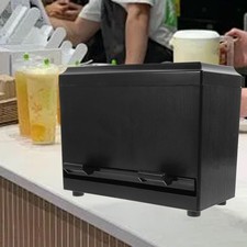 Straw Dispenser Drinking Straw Holder Pressing Type with Lid Straw Storage Box