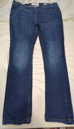 Pantalones de mezclilla y tela de papel para hombre 34x29 lavado medio elásticos desgastados rectos - Imagen 3 de 11