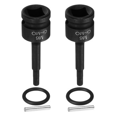2pcs 1/2'' Drive M6 Triple Square Impact Spline Bit Socket 6mm CR-MO Steel