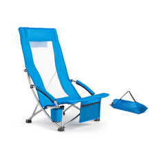 2x Folding Backpack Beach Chair Portable Camping Beach Lounge Chair W/Cup Holder