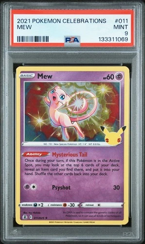 2021 POKEMON CELEBRATIONS #011 MEW PSA 9