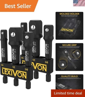 Secure Fit 2-Pack Impact Drive Socket Adapters | Extends Your Power Drill