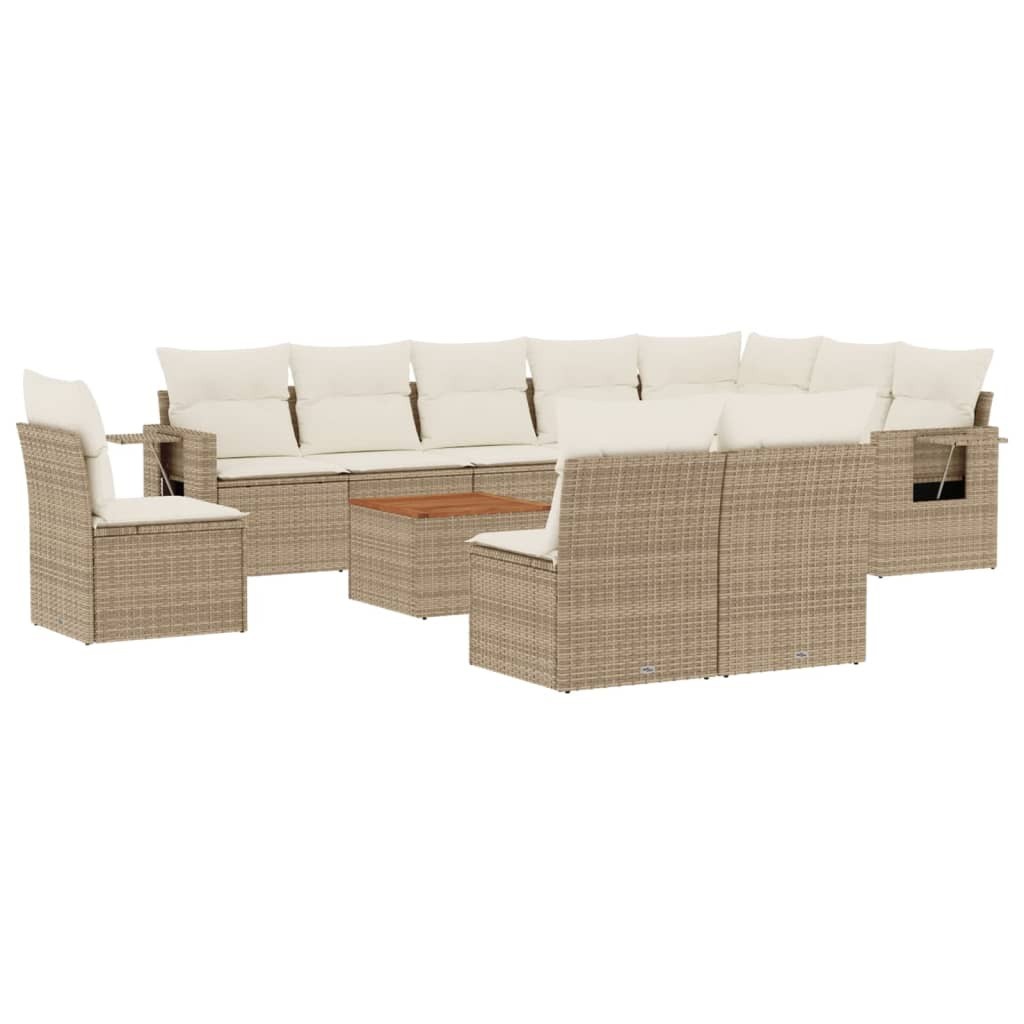 Garden Sofa Set Beige PE rattan Large Modular Garden Sofa Set