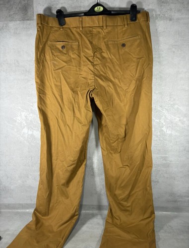 Charles Tyrwhitt Cotton Mustard Yellow Chino Trousers Slim Fit Size 38R - Picture 2 of 3